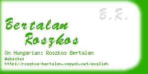 bertalan roszkos business card